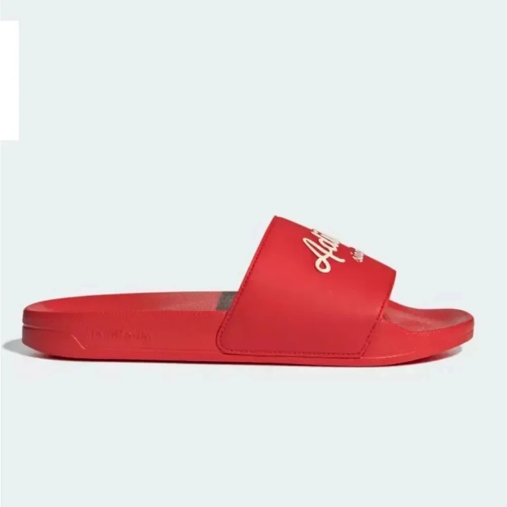 Adidas Men's Red ADILETTE SHOWER SLIDES Slip on Sandals size 12